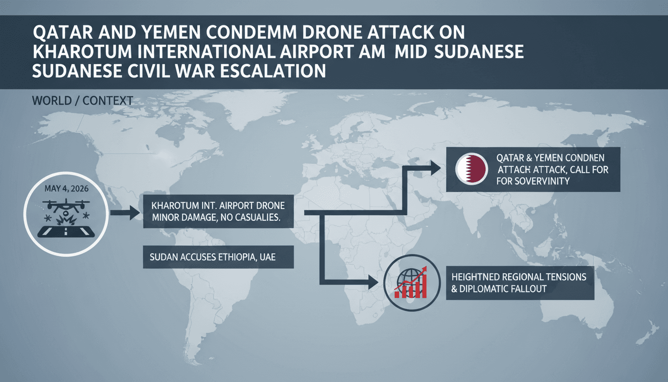 Qatar and Yemen Condemn Drone Attack on Khartoum International Airport Amid Sudanese Civil War Escalation
