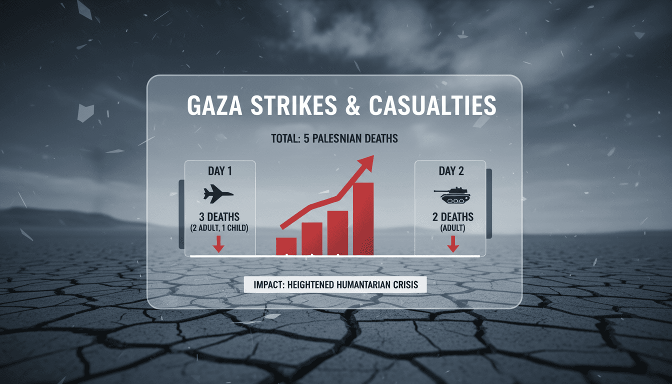 Israeli airstrikes in Gaza result in five Palestinian deaths including a child
