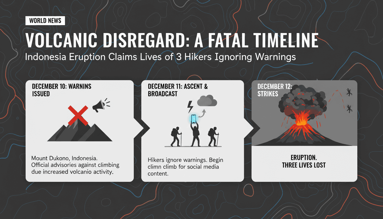 Volcanic Eruption in Indonesia Claims Lives of Three Hikers Ignoring Warnings