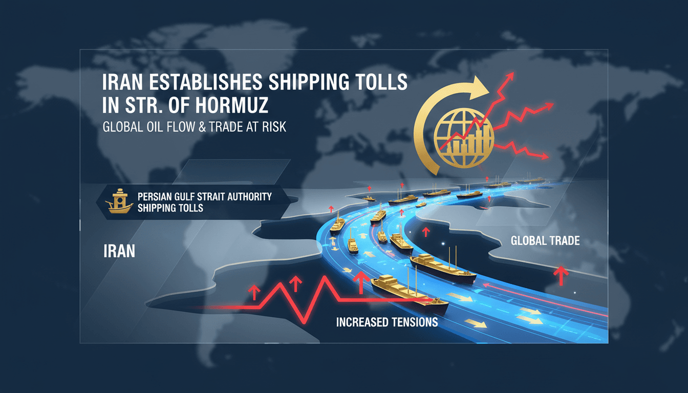 Iran establishes Persian Gulf Strait Authority to manage shipping tolls in Strait of Hormuz