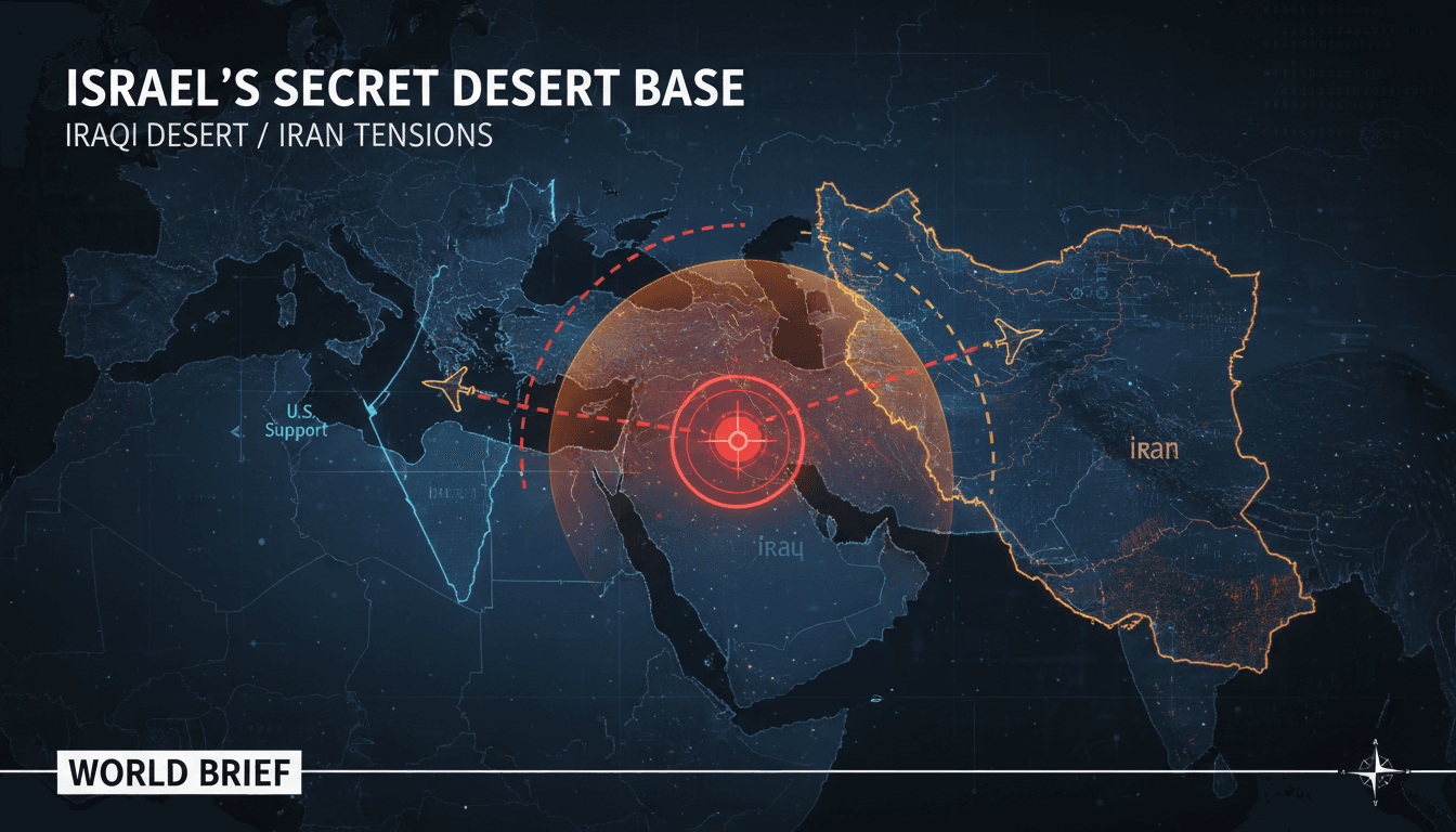 Map showing the location of Israel's secret military base in the Iraqi desert.