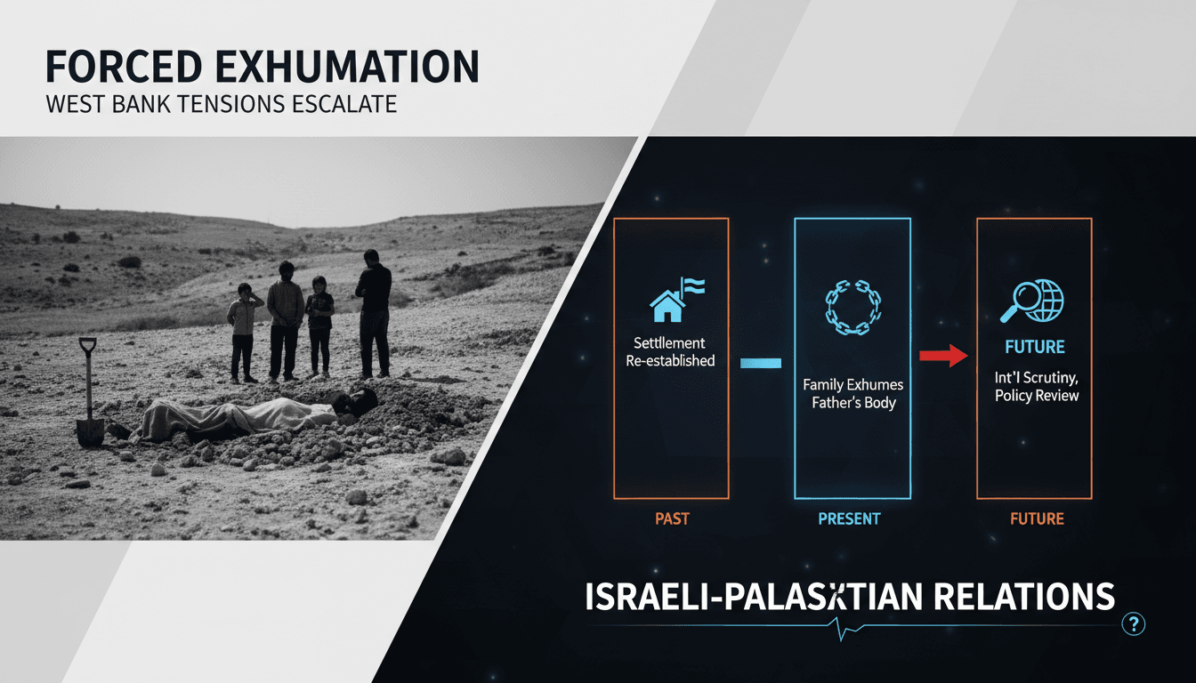 Palestinian family exhuming their father's body in the West Bank