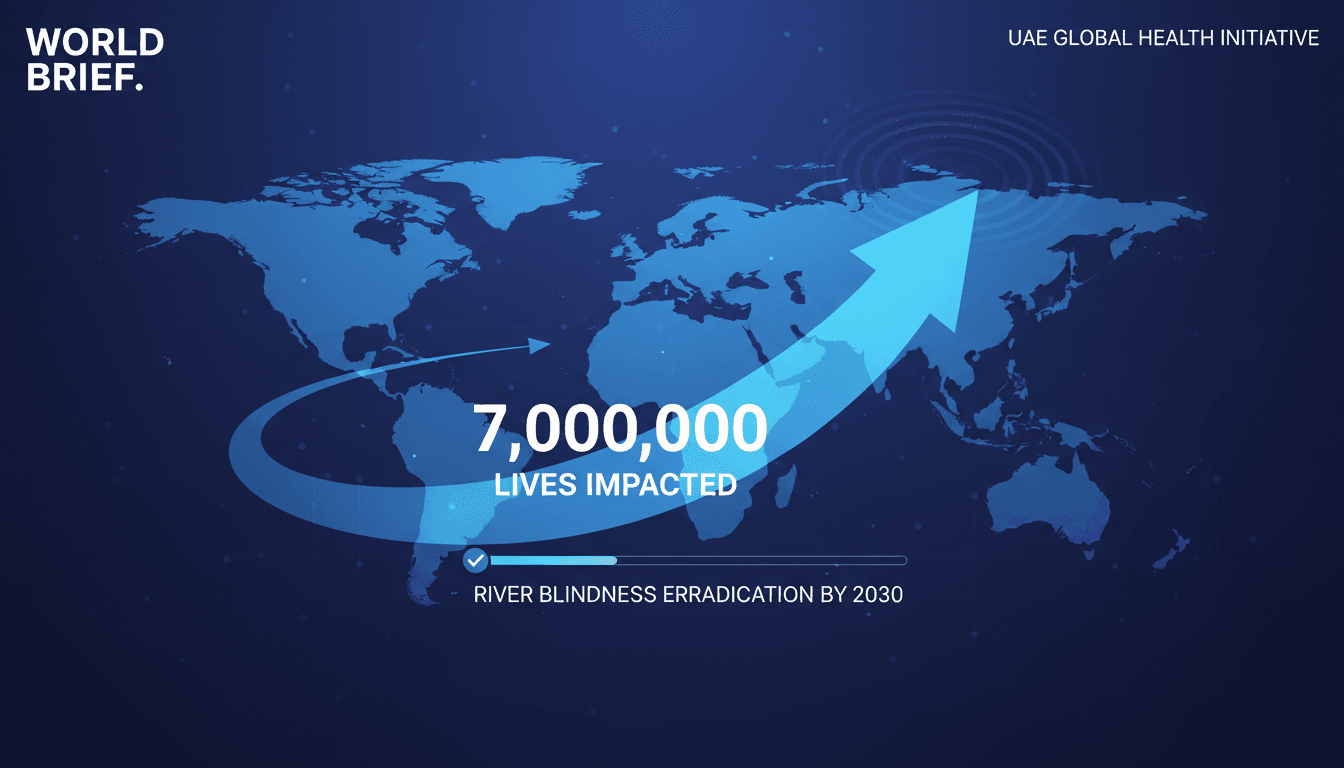 Sheikh Mohammed bin Rashid Al Maktoum announcing the river blindness initiative.