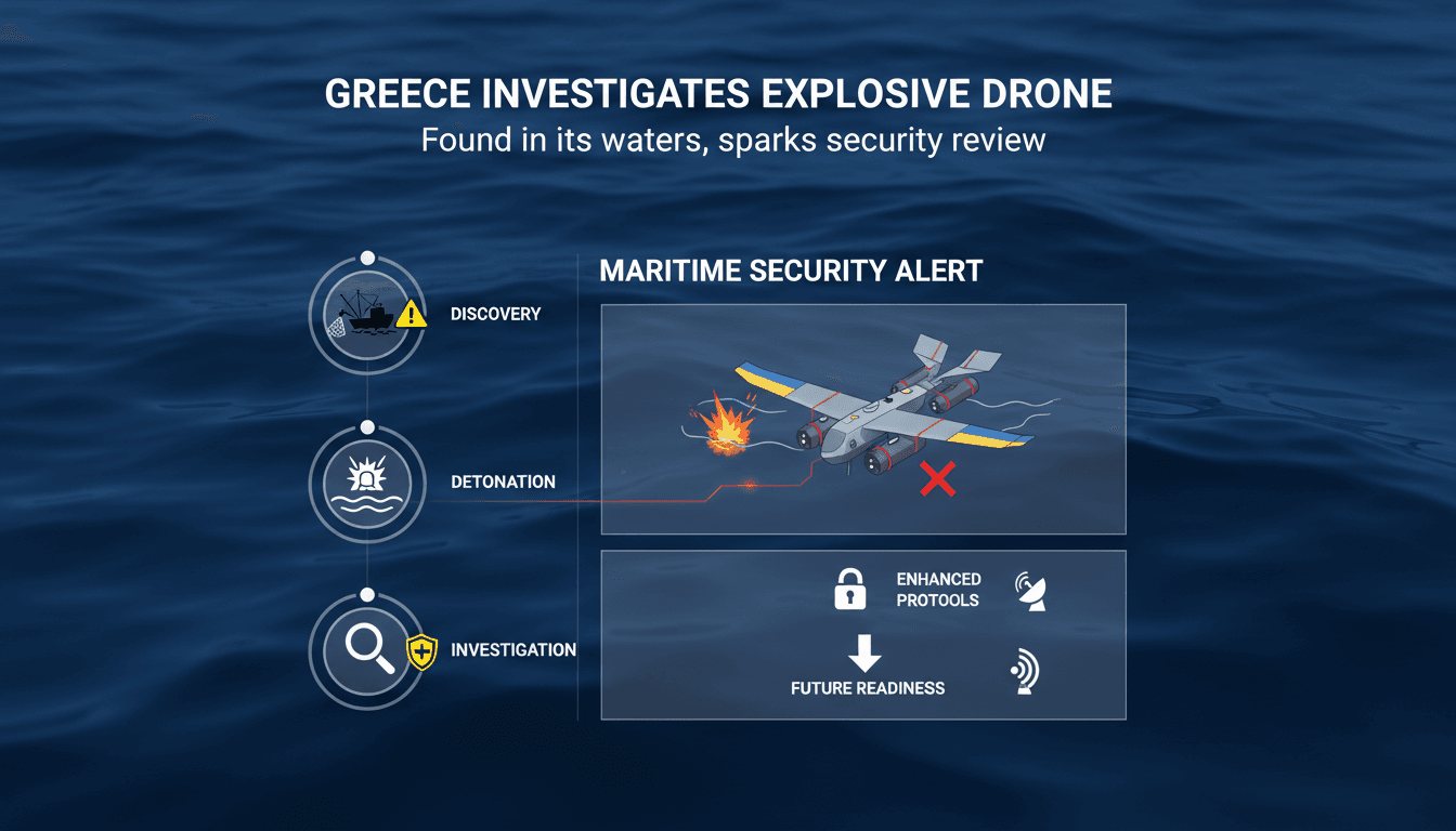 An explosive-packed drone discovered in Greek waters.