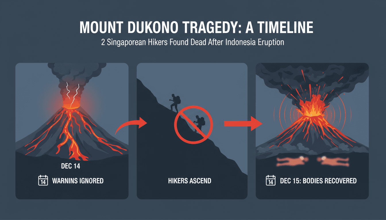 Two Singaporean hikers found dead after Mount Dukono eruption in Indonesia