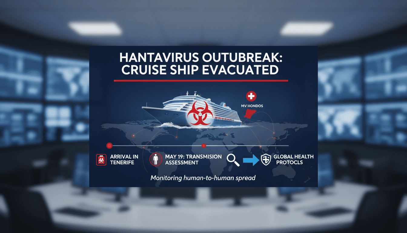 Passengers being evacuated from the MV Hondos cruise ship in Tenerife due to Hantavirus outbreak.