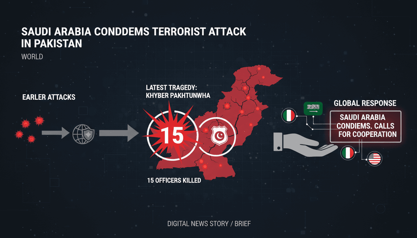 Saudi Arabia condemns terrorist attack in Pakistan that killed 15 police officers