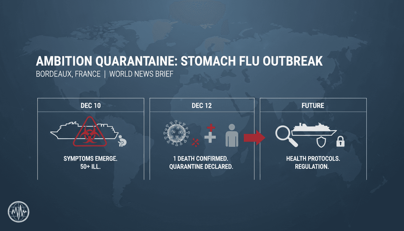 Cruise ship Ambition docked in Bordeaux during quarantine