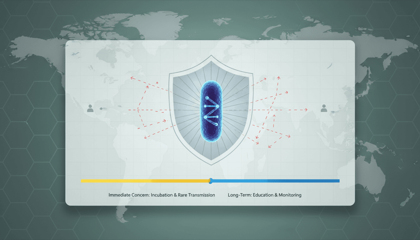 Infographic showing hantavirus transmission rates and health expert insights.