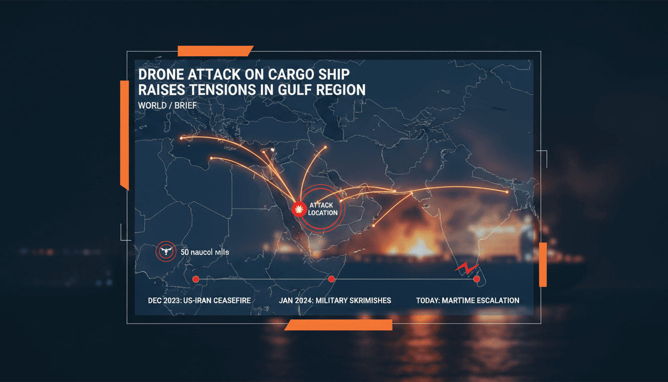 Drone attack on cargo ship raises tensions in Gulf region