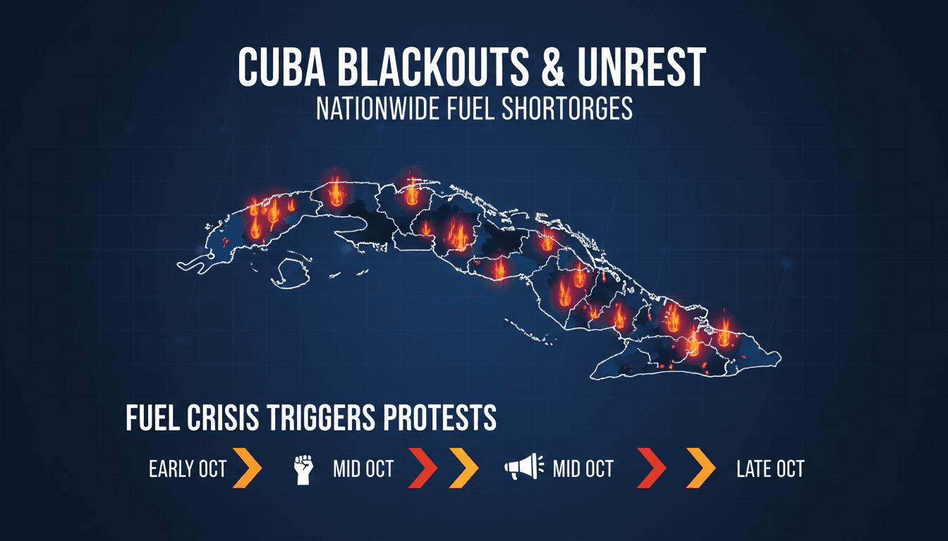 Protesters in Havana during the fuel crisis in Cuba