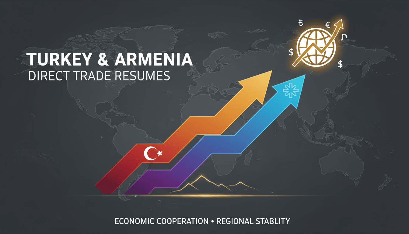 Turkey and Armenia flags symbolizing renewed trade relations