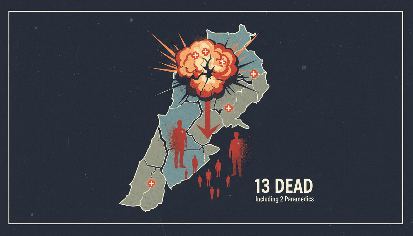 Israeli airstrikes in southern Lebanon kill 13 including paramedics