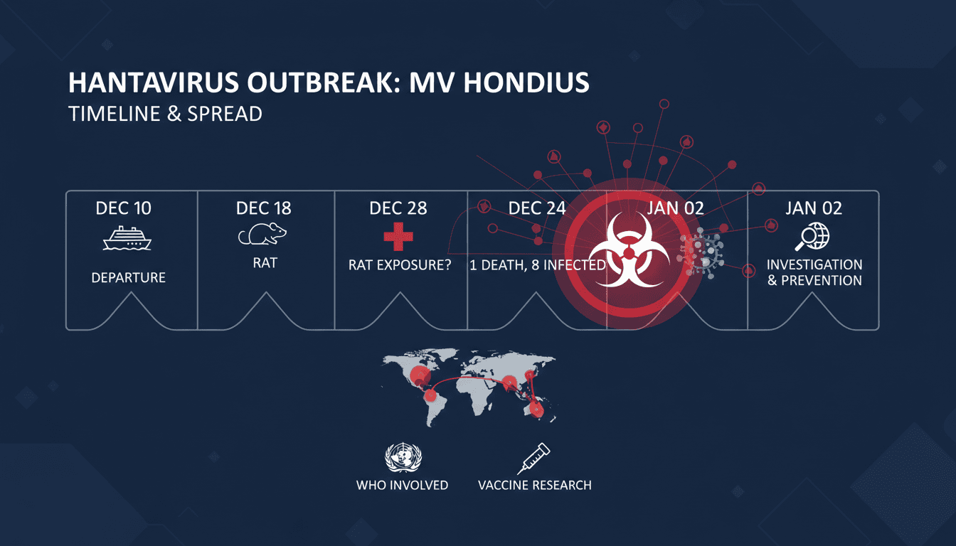 Hantavirus outbreak on MV Hondius cruise ship with health authorities investigating.