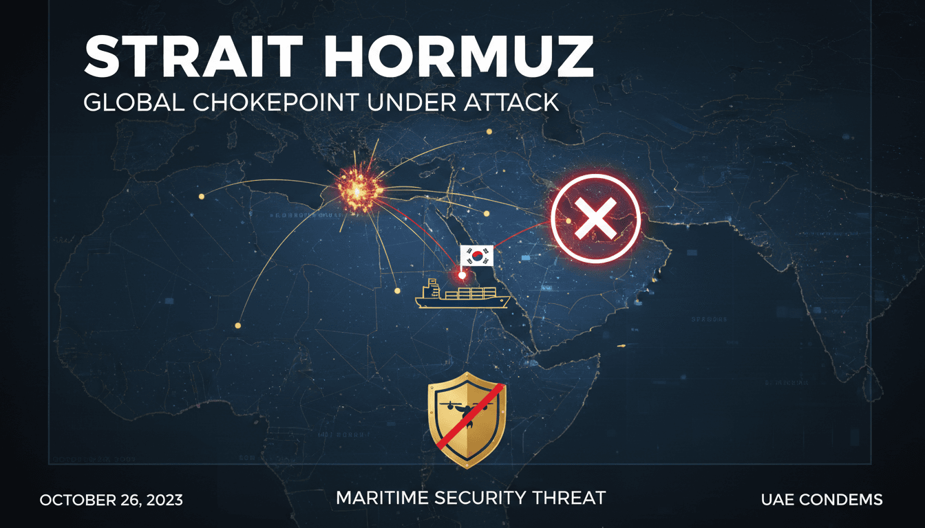 UAE Condemns Drone Attack on South Korean Cargo Ship in Strait of Hormuz