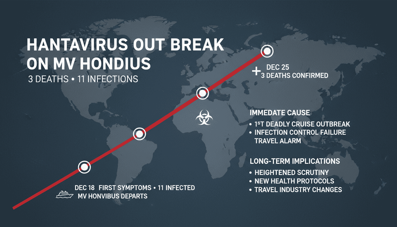 Hantavirus outbreak on MV Hondius cruise ship with health officials monitoring the situation.