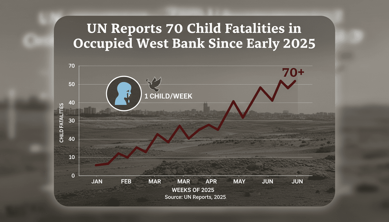 A somber visual depicting the impact of violence on children in the West Bank.