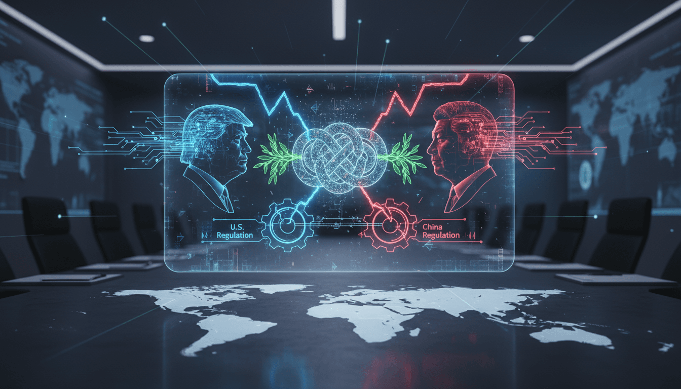 President Trump and Xi Jinping discussing AI at a summit.