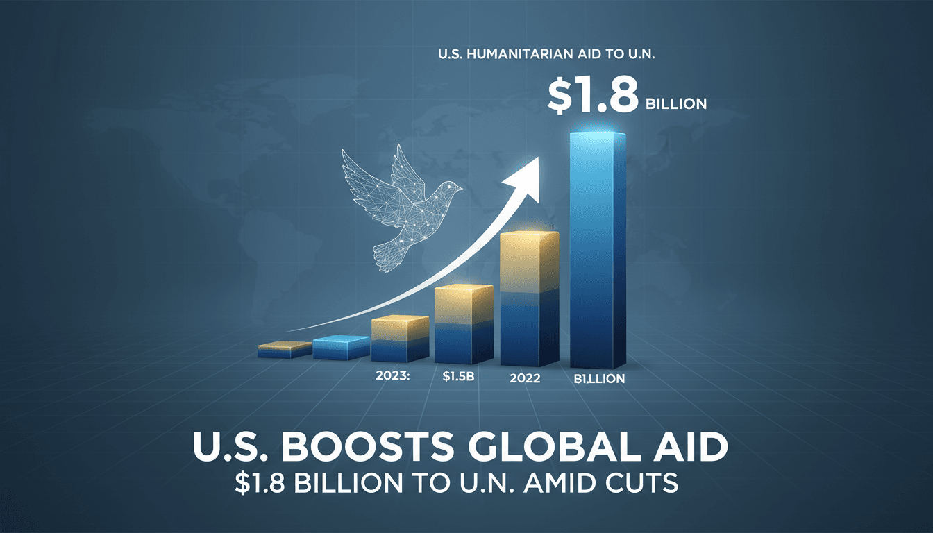 U.S. flag with humanitarian aid symbols