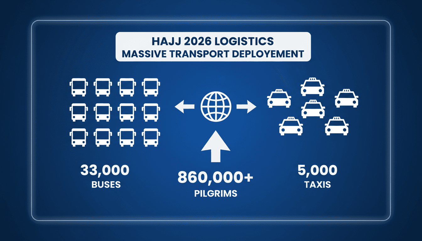 Saudi Arabia deploys extensive transportation services for Hajj 2026