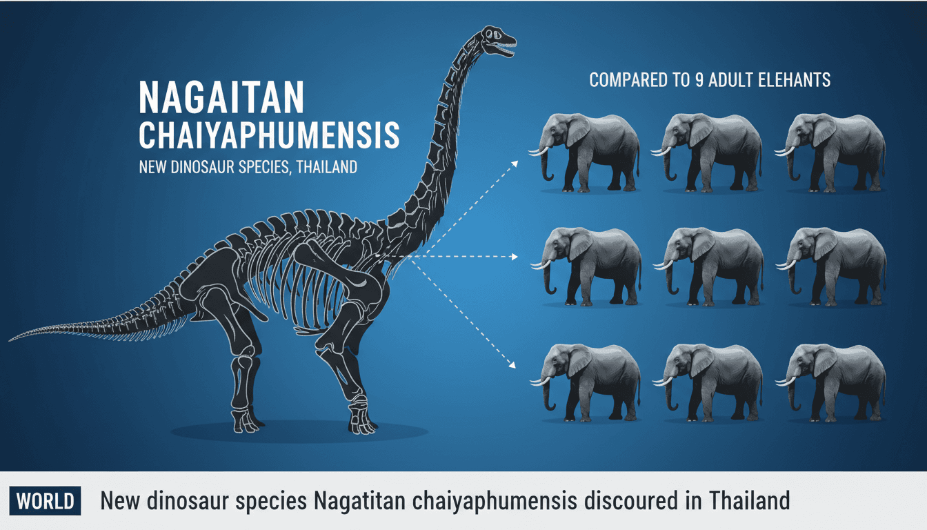 New dinosaur species Nagatitan chaiyaphumensis discovered in Thailand