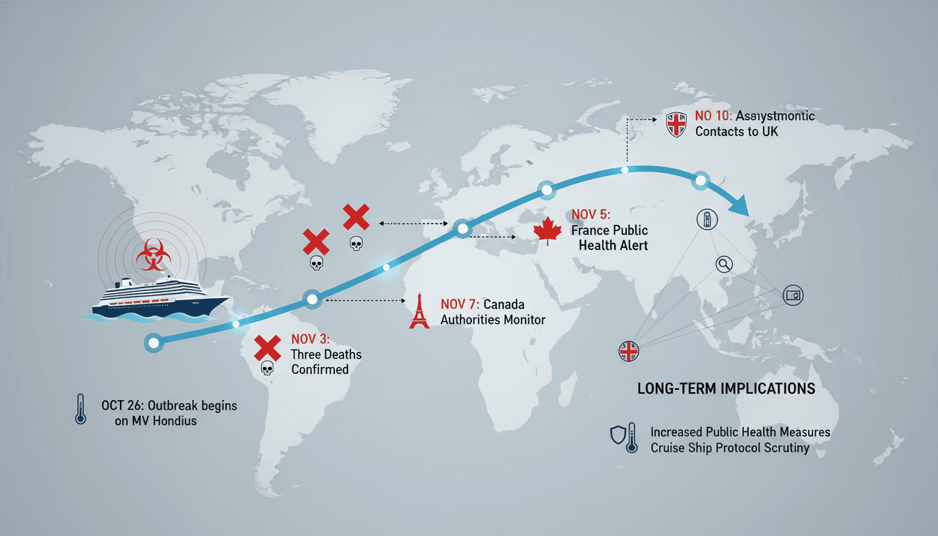 Hantavirus outbreak on MV Hondius cruise ship results in three deaths and multiple infections