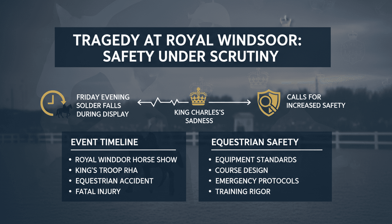 Soldier from King's Troop Royal Horse Artillery dies in equestrian accident at Royal Windsor Horse Show