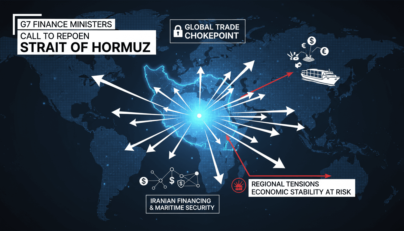 G7 finance ministers call for reopening of the Strait of Hormuz amid regional tensions