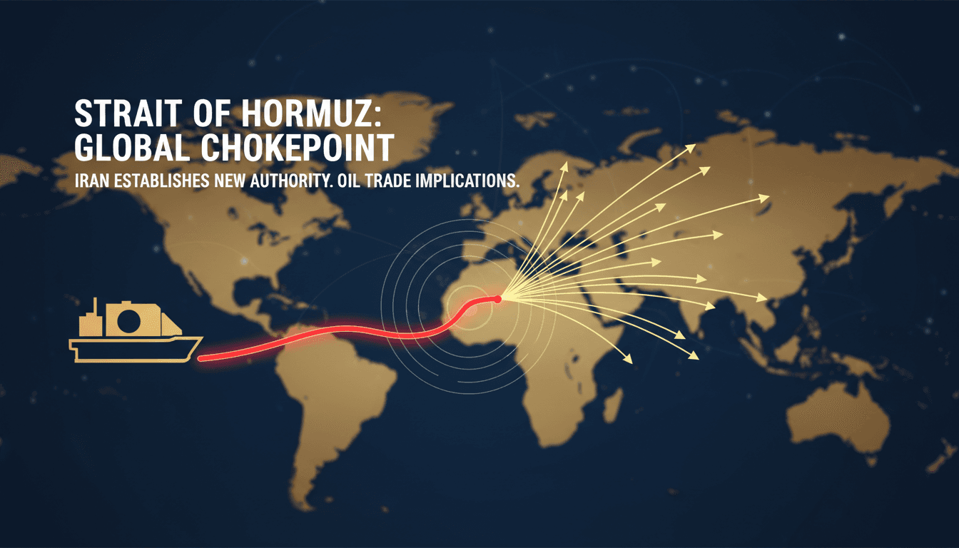 Map highlighting the Strait of Hormuz and its significance in global oil trade.