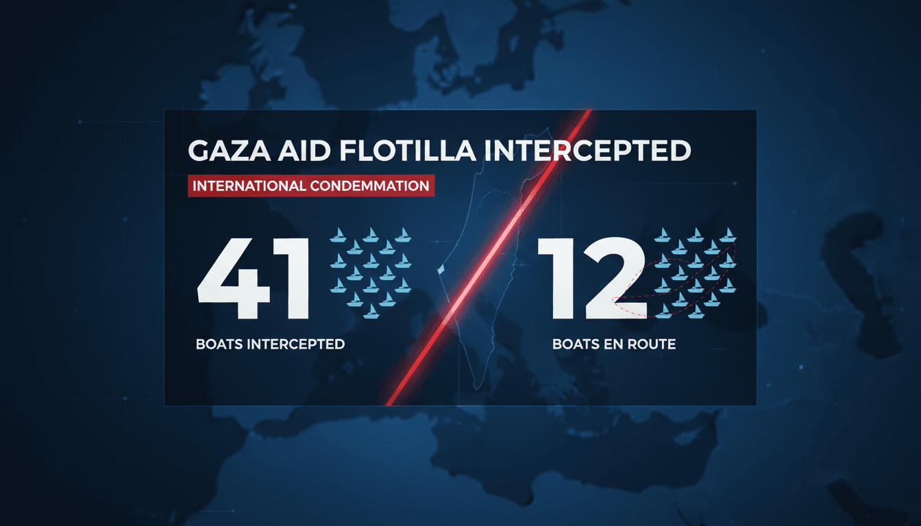 Israeli forces intercept 41 boats from Gaza aid flotilla amid international condemnation