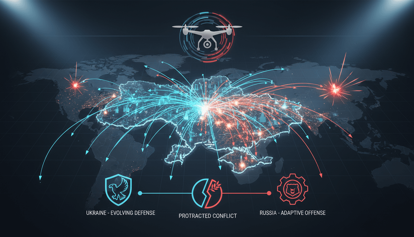 Ukrainian drone targeting Russian military capabilities during conflict