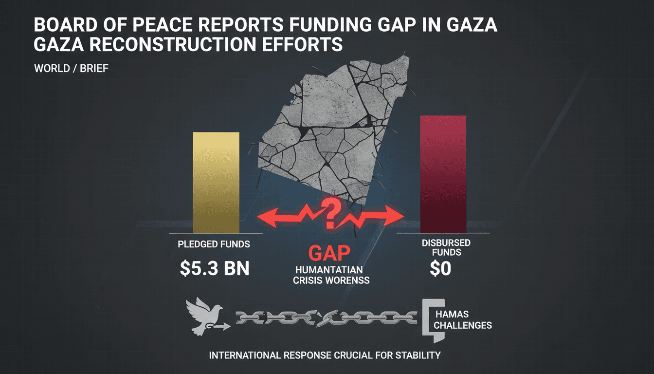 A visual representation of the funding gap in Gaza's reconstruction efforts.