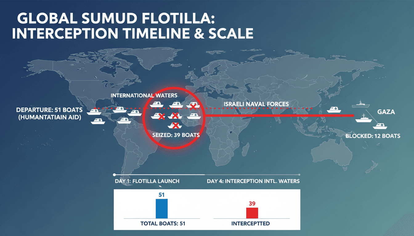 Israeli Forces Intercept Global Sumud Flotilla Carrying Humanitarian Aid to Gaza