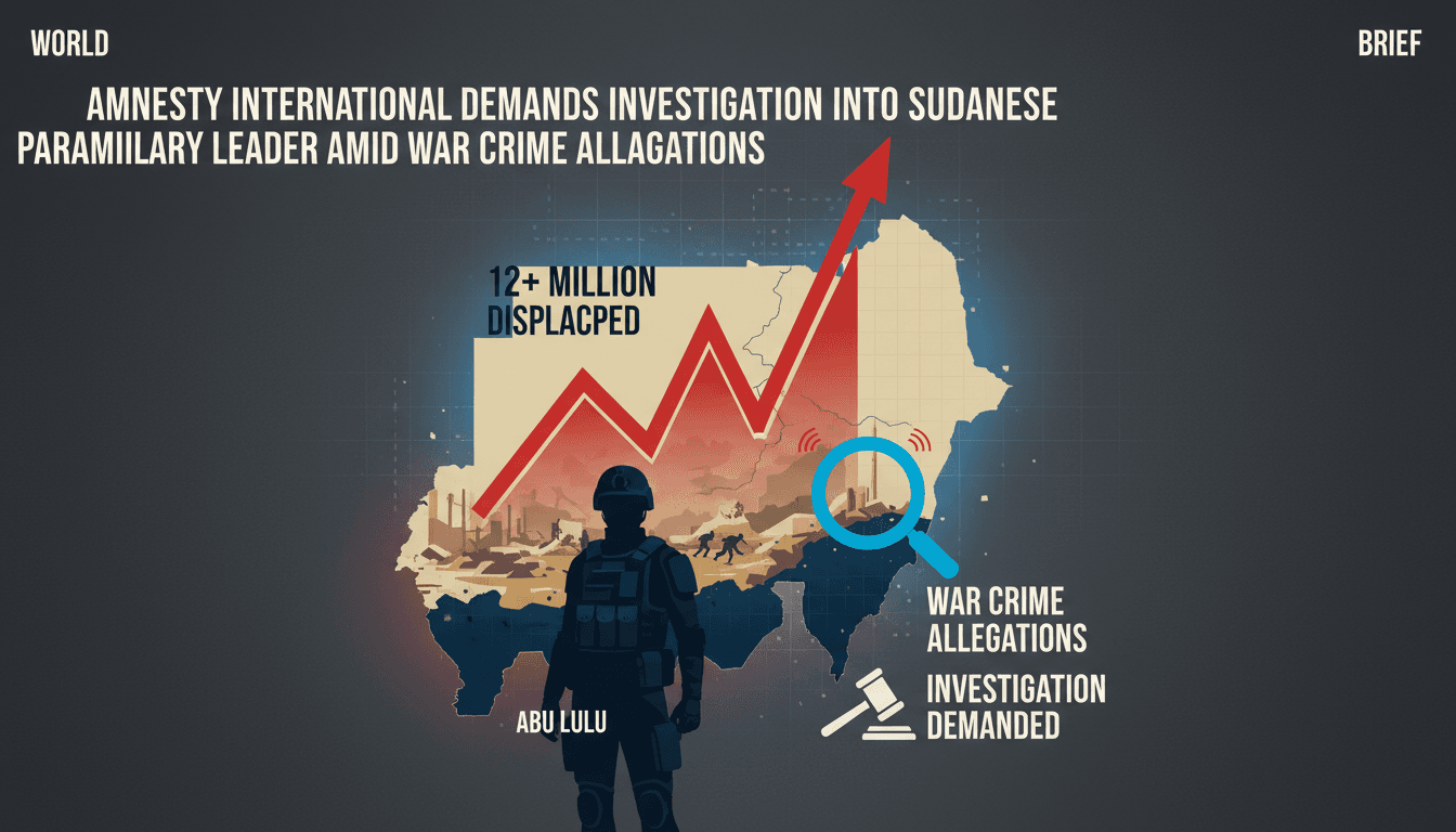 Amnesty International demands investigation into Sudanese paramilitary leader amid war crime allegations