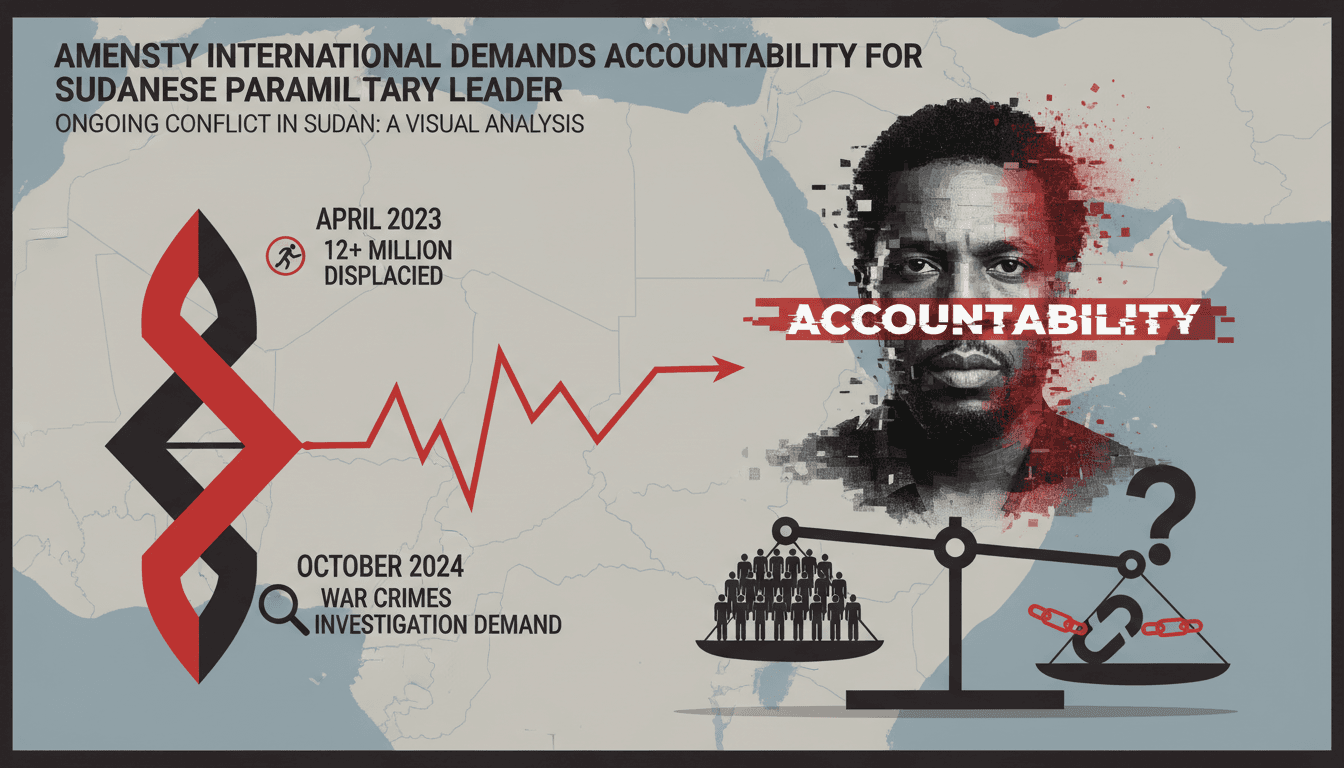 Amnesty International demands accountability for Sudanese paramilitary leader amid ongoing conflict