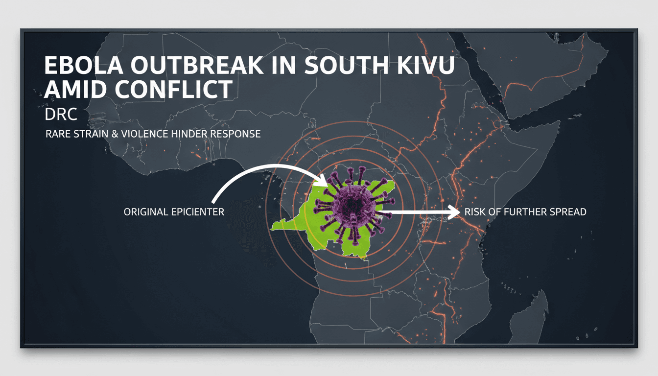 Map showing the spread of Ebola in South Kivu province, DRC