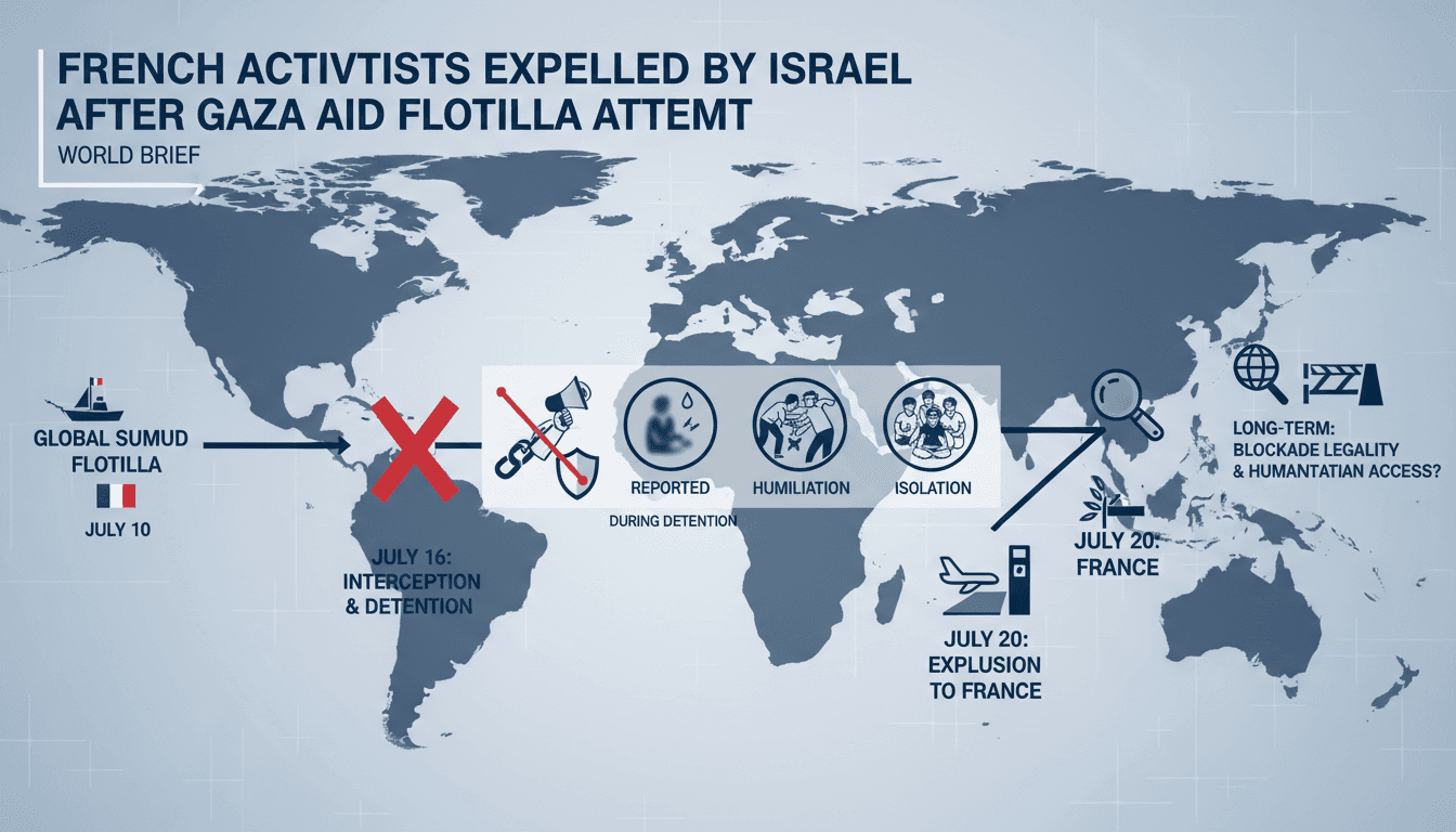 French activists from the Global Sumud flotilla returning to Paris after detention.