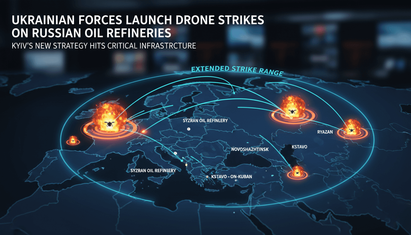 Ukrainian drone strikes targeting Russian oil infrastructure