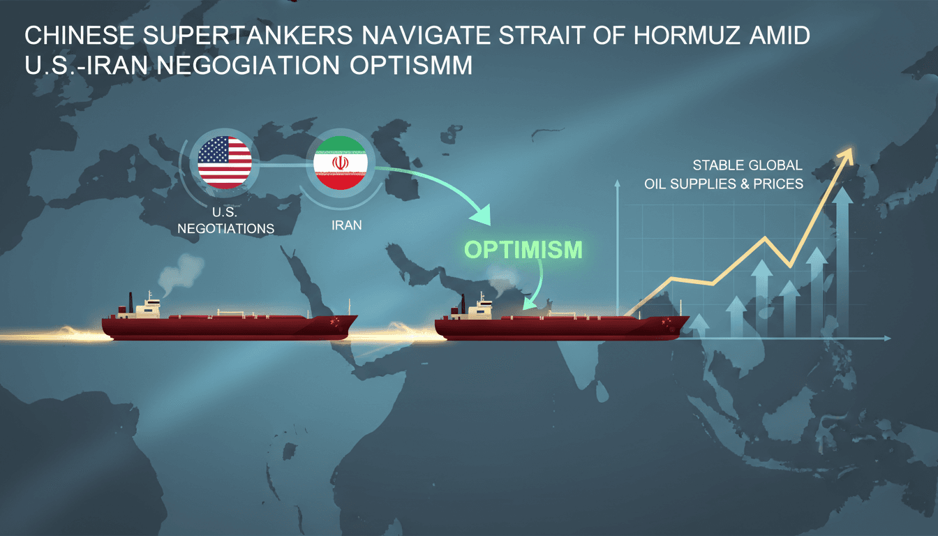 Chinese supertankers navigating the Strait of Hormuz amidst geopolitical tensions.