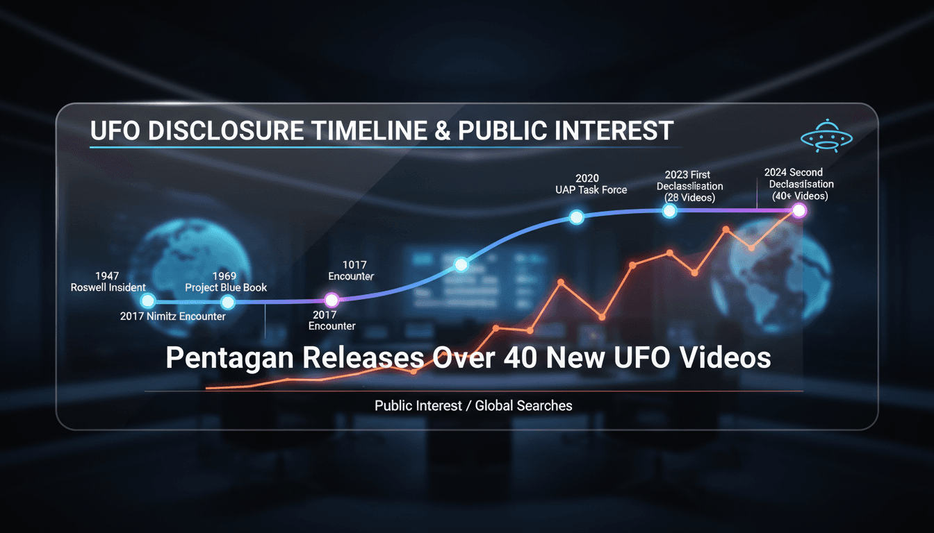 Pentagon releases declassified UFO videos and files