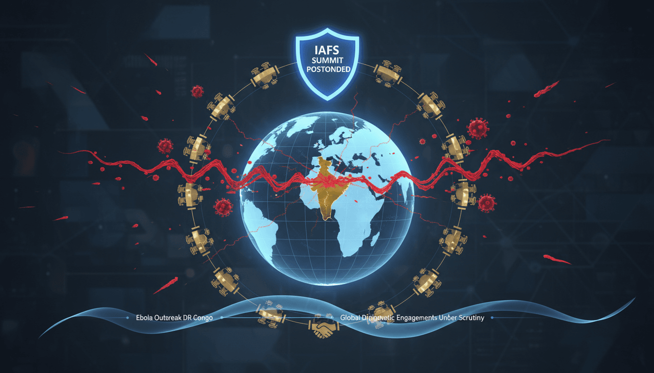 A graphic illustrating the impact of the Ebola outbreak on international diplomacy and the India-Africa Forum Summit.