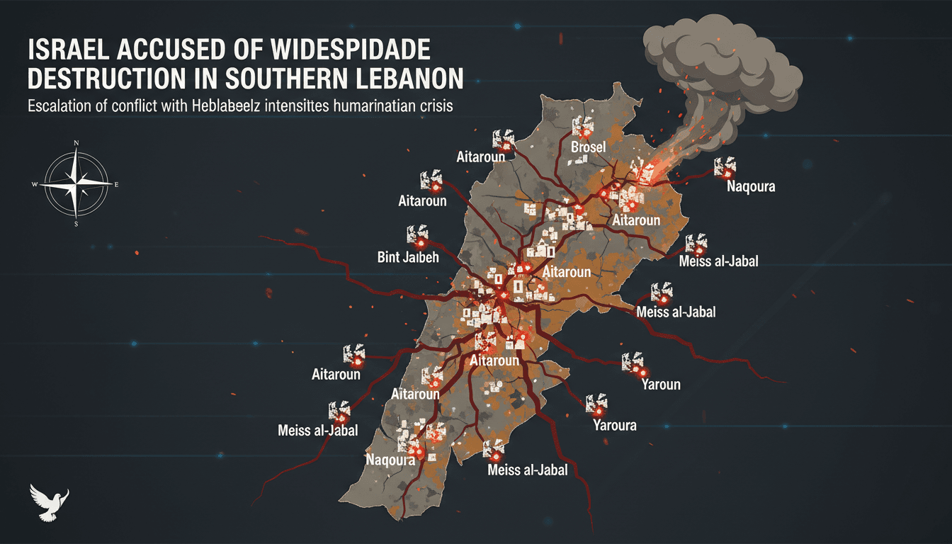 Destruction in southern Lebanon due to the Israel-Hezbollah conflict