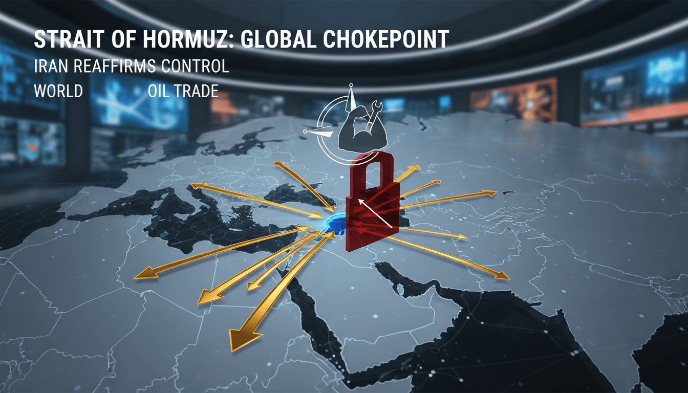 Map highlighting the Strait of Hormuz and its significance in global oil trade.