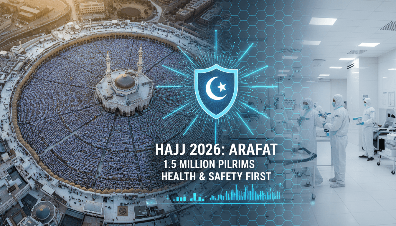 Pilgrims gathered at Arafat during Hajj 2026