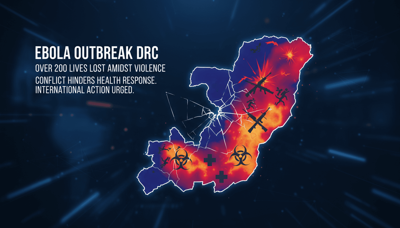 Map showing the Ebola outbreak in the Democratic Republic of the Congo