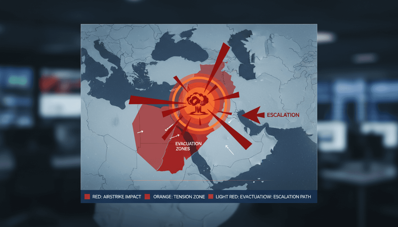 Map showing the impact of Israeli airstrikes in southern Lebanon.