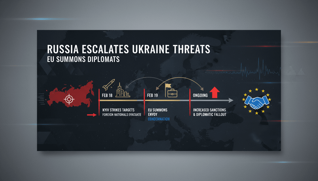 Map showing military escalation and diplomatic responses in Ukraine