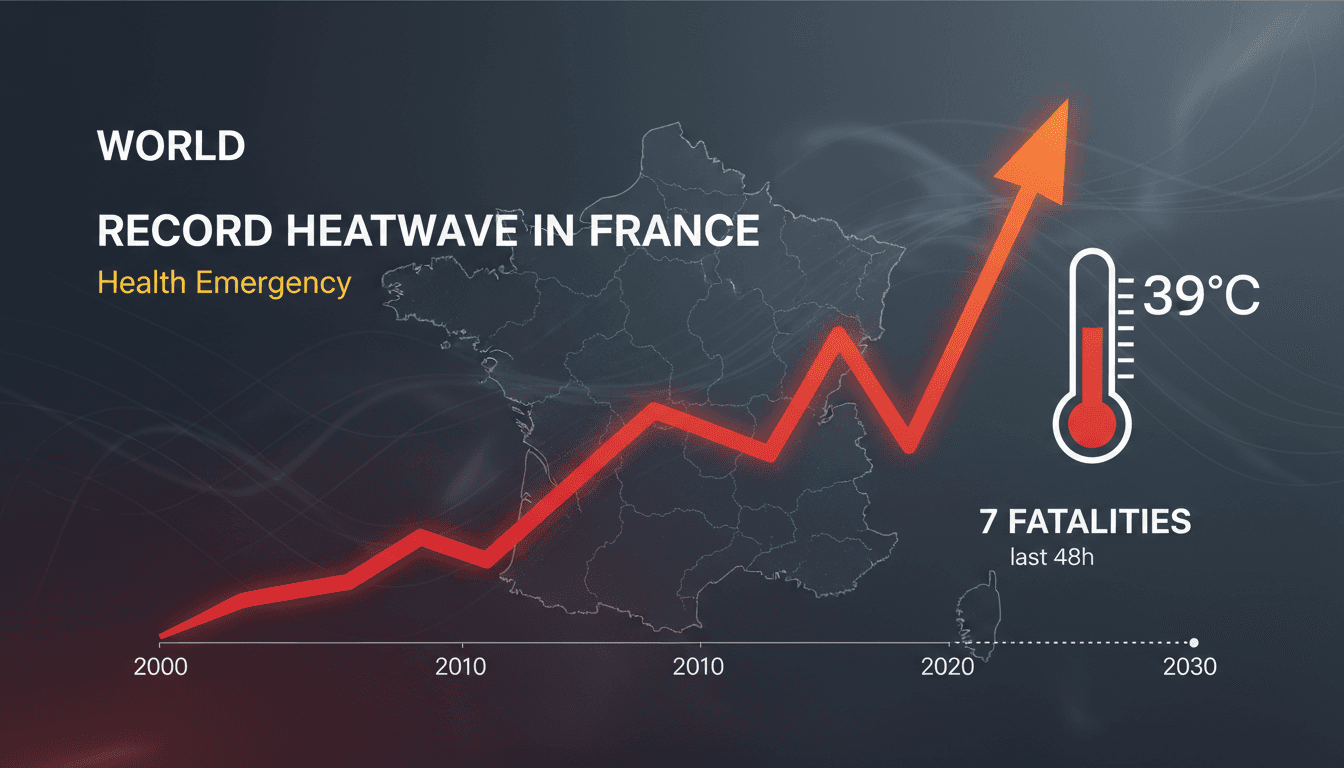 A graphic showing the rising temperatures and health impacts during the heatwave in France.