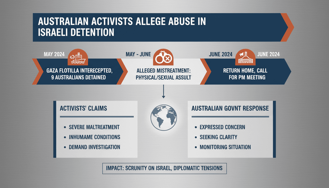 Australian activists returning home after alleging abuse in Israel