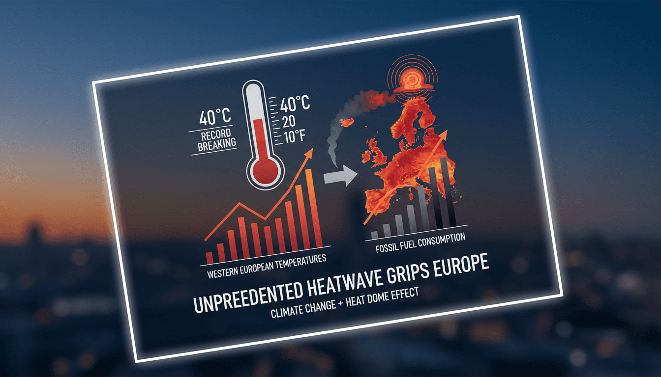 A graphic showing record temperatures in western Europe during the heatwave.